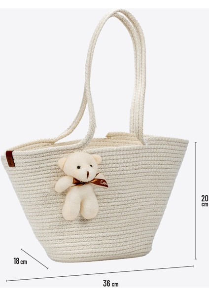 Hasır Çanta Ayıcıklı Beyaz indirimleri