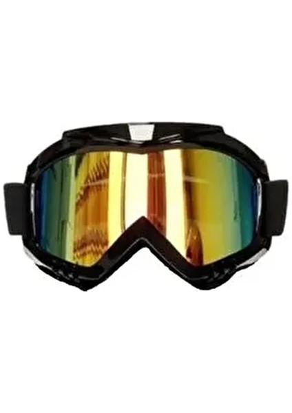 Motosiklet Cross Gözlüğü Lüx Model Süngerli Bant Lastikli Açık Kask ve Kross Gözlük