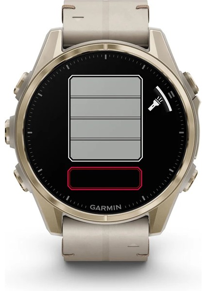 Fenix 8 - 43MM, Amoled Sapphire, Soft Gold ve Kireçtaşı Deri Kayışlı