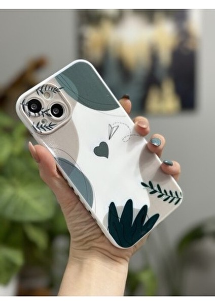 Iphone 13 ve 14 Uyumlu Secret Garden Içi Kadife Lansman Kılıf