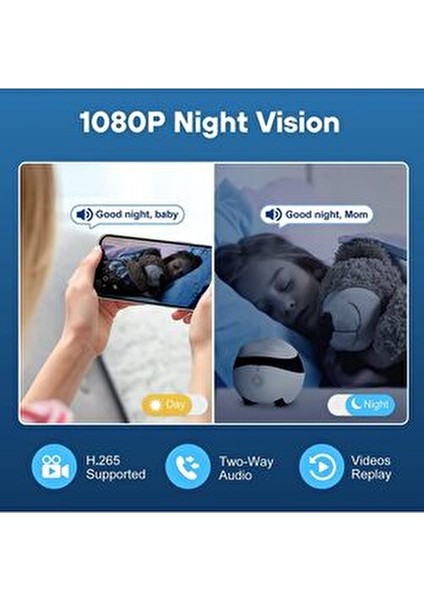 Franco Aile/evcil Hayvan Için Enabot Kablosuz Iç Mekan Wifi Kamera, 1080P Gözetim Kamerası fırsatları