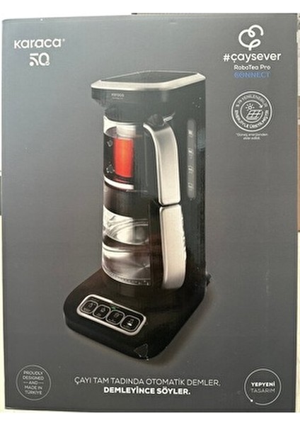 Premium Konuşan Wifi-Uzaktan Kontrollü Otomatik Cam Çay Makinesi ve Filtre Kahve Makinesi