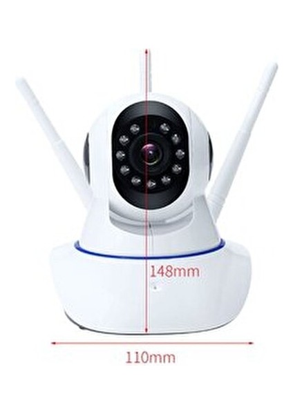 Kablosuz Wifi Bebek Izleme Ip Kamerası 3 Antenli Gece Görüşlü Güvenlik Ip Kamera Harekete Duyarlı fırsatları