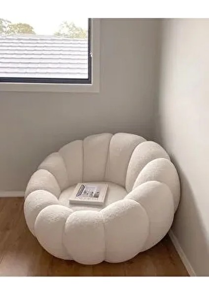 Pumpkin Teddy Beyaz Peluş Berjer