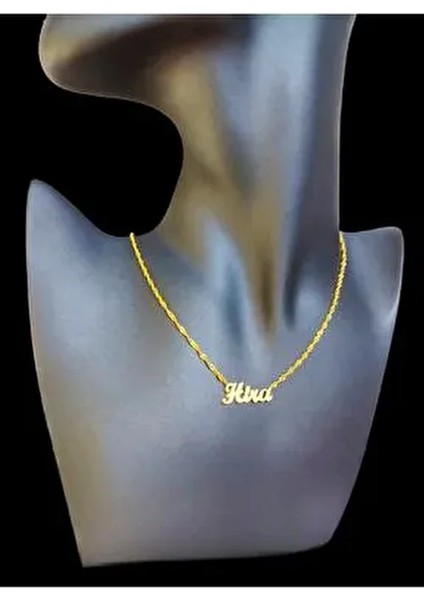 Hira İsimli 925 Ayar Gümüş Kolye Altın Renk Seçenekleriyle Kişiye Özel Tasarım