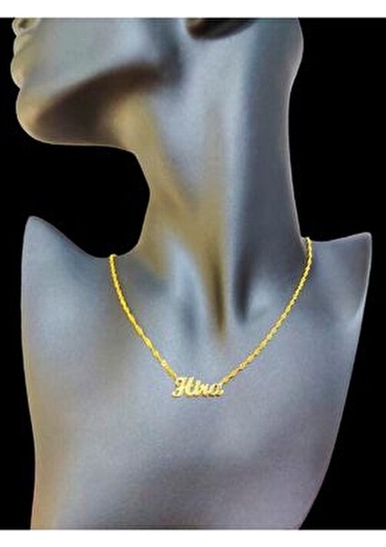 Hira İsimli 925 Ayar Gümüş Kolye Altın Renk Seçenekleriyle Kişiye Özel Tasarım fiyatları