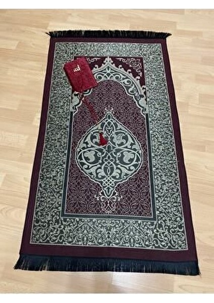 Hediyelik Bohçalık Tafta Saçaklı Bordo Seccade, Yasin, Tesbih Seti modelleri