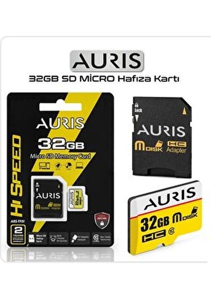 32GB Hafıza Kartı ve Adaptör 32GB Telefon Tablet Fotoğraf Makinasıaksiyon Kamera Uyumlu