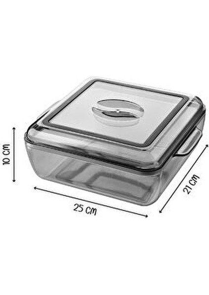 Akrilik 2li Yemek Saklama Kabı 2 Litre Gri Renk Sızdırmaz Tasarım ile Kullanım Kolaylığı fiyatları