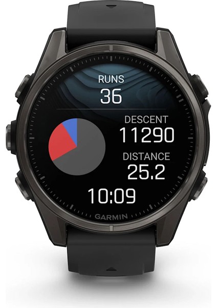 Fenix 8 - 43 mm Amoled Sapphire Karbon Gri Dlc Titanyum Siyah/gri Silikon Kayışlı