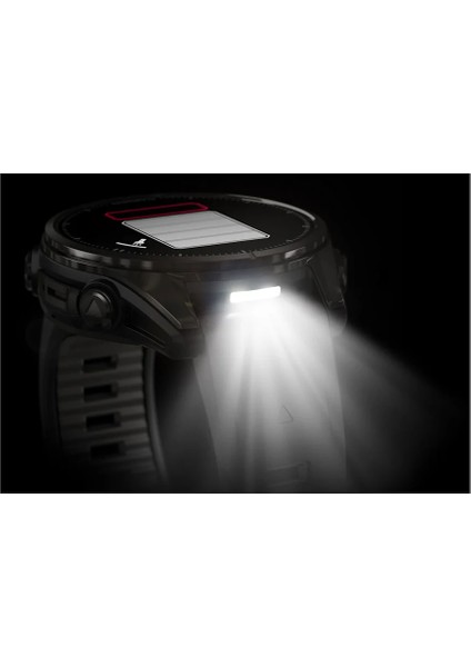 Fenix 8 - 43 mm Amoled Sapphire Karbon Gri Dlc Titanyum Siyah/gri Silikon Kayışlı