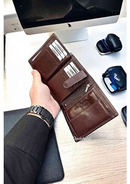 Hakiki Deri Klasik Kahverengi Cüzdan (12CM x 9cm) modelleri