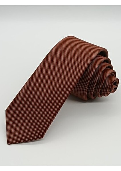 Koyu Kiremit Kum Desenli Slim Kravat fiyatları