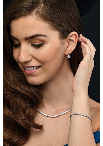 Kadın Rhinestone Zirkon Taşlı Su Yolu Kolye ve Bileklik Set fiyatları