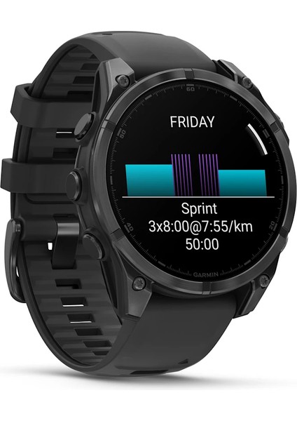 Fenix 8 - 47 Mm, Amoled - Slate Gri, Siyah Silikon Kayışlı modelleri