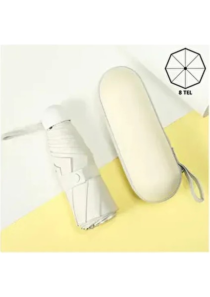 Özel Kılıflı Krem Şemsiye (Kapsül Şemsiye)