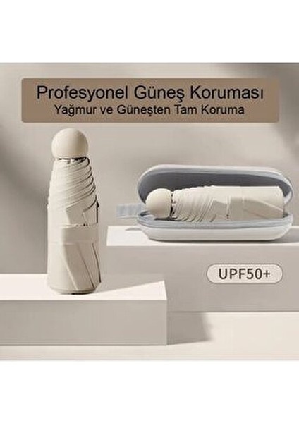 Özel Kılıflı Krem Şemsiye (Kapsül Şemsiye) modelleri