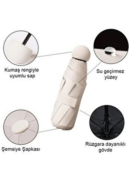 Özel Kılıflı Krem Şemsiye (Kapsül Şemsiye) fırsatları