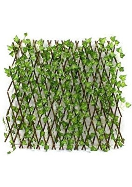Bahçe Çiti Ahşap Yapay Sarmaşık 60x280 Cm Akordiyon Tasarım ile Kullanıma Uygun