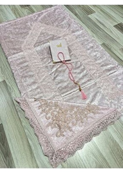 4 Parça Seccade Takımı Çeyizlik Bohça Kutulu Kadife Güpürlü Gelin Damat Seti indirimleri