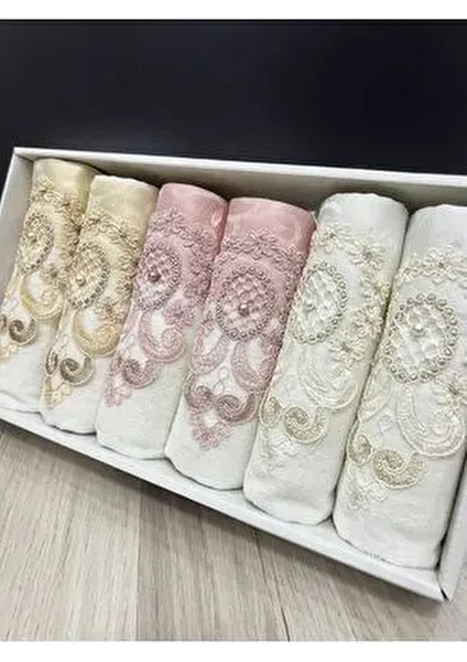 6'lı Güpürlü 30X50 Kutulu Mutfak Havlu Seti