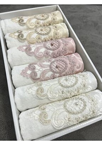 6'lı Güpürlü 30X50 Kutulu Mutfak Havlu Seti modelleri