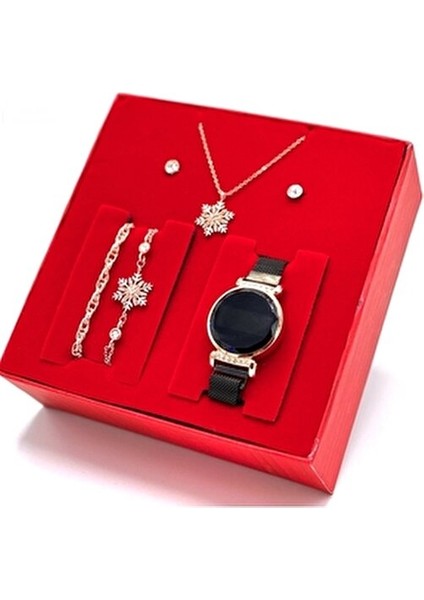 Dokunmatik Kadın Kol Saati Kolye Bileklik ve Küpe Seti fiyatları