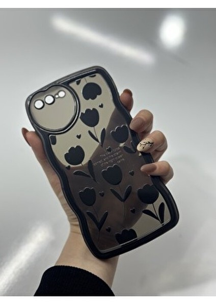 IPhone 7 Plus ve 8 Plus Uyumlu Siyah Lale Tasarım Kılıf modelleri