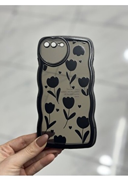 IPhone 7 Plus ve 8 Plus Uyumlu Siyah Lale Tasarım Kılıf fırsatları