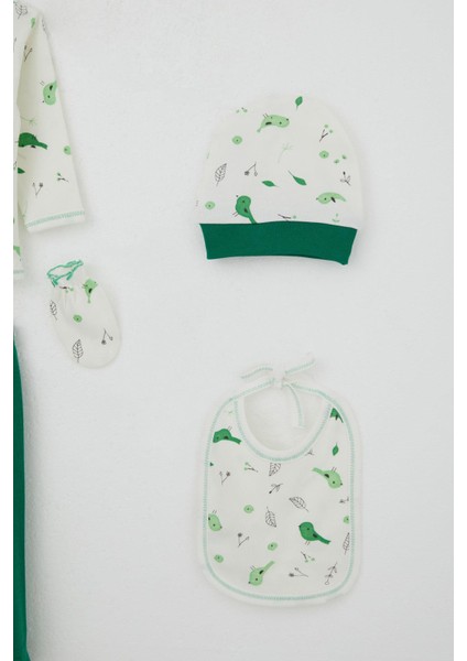 Kız Bebek Hastane Çıkışı 5 Li Bahar Temalı Sevimli Minik Serçe Desenli 0-3 Ay, Ekru indirimleri