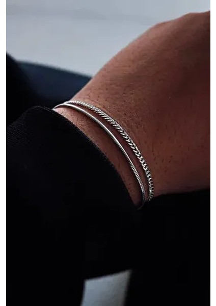 Unisex Kararmaz Ultra Ince Italyan Silindir ve Gurmet Zincir Gümüş Çelik Bileklik modelleri