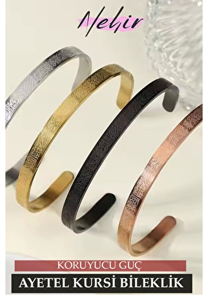 Ayetel Kürsi Bileklik Kolye ve Yüzük Seti Paslanmaz Çelik Ayarlanabilir Erkek/kadın fiyatları
