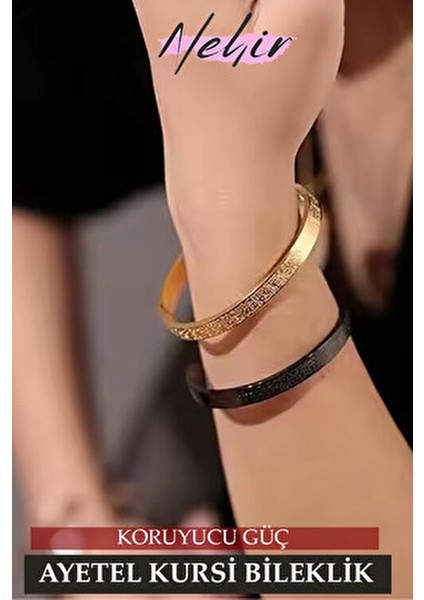 Ayetel Kürsi Bileklik Kolye ve Yüzük Seti Paslanmaz Çelik Ayarlanabilir Erkek/kadın modelleri