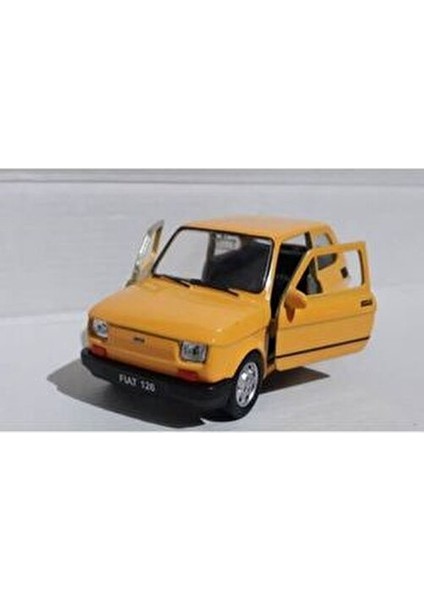 Lisanslı Fiat 126P Metal Araba 1:34 Ölçekli Çek Bırak Model Sarı Renk modelleri