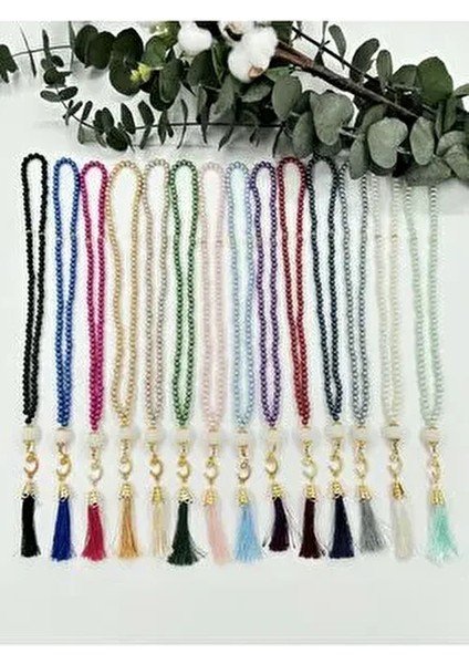 Hediyelik Vavlı 99'lu Namaz Tesbihi Doğal Taş Malzemeden Şık Püsküllü 10 Adet