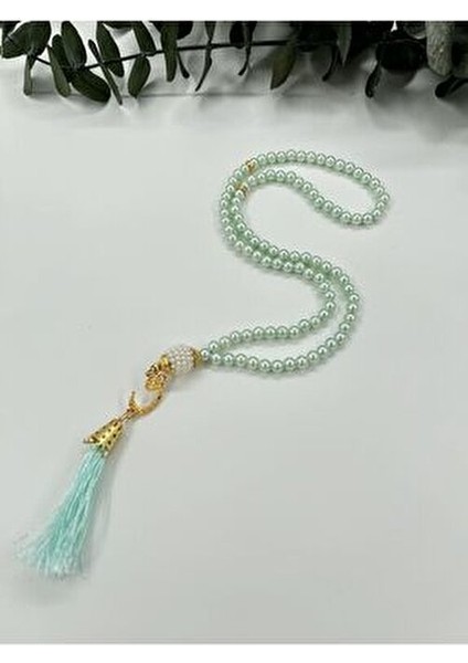 Hediyelik Vavlı 99'lu Namaz Tesbihi Doğal Taş Malzemeden Şık Püsküllü 10 Adet modelleri