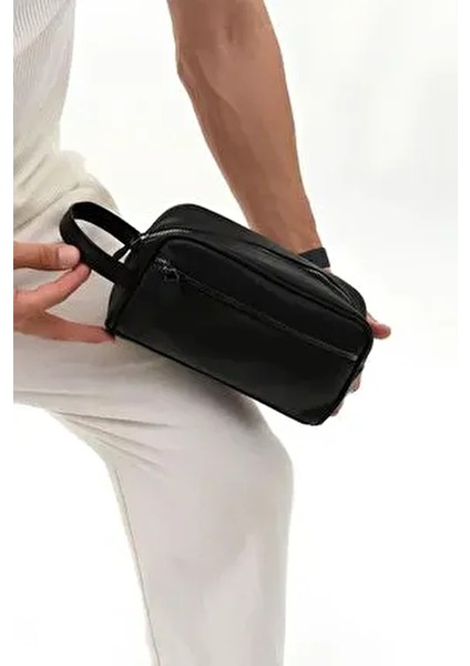 Siyah Hakiki Deri Erkek Tıraş Portföy Suya Dayanıklı Orta Boy Bakım Çantası modelleri