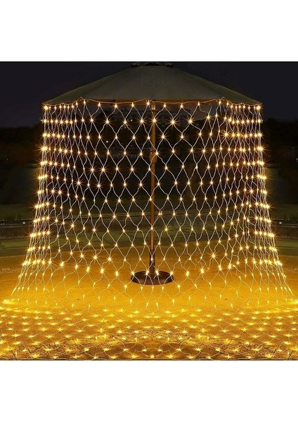 Ağ LED Işık 3x3 File Ağ Perde Gün Işığı LED Eklemeli 240 Ledli Örümcek Ağı Işığı Dükkan Bahçesüsü
