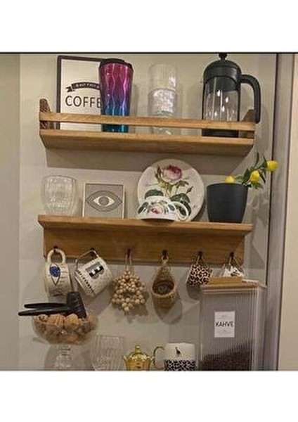 Ahşap Baharatlık Kahve Köşesi Askılık Terek 50 cm Kahverengi İskandinav Tasarım fiyatları