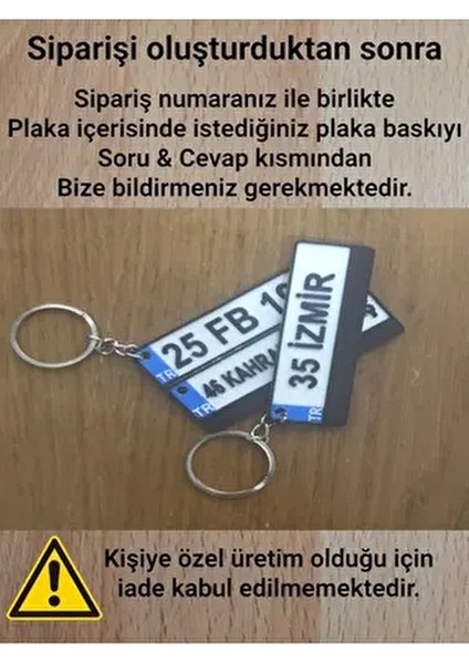 Kişiye Özel Isimli Plaka Anahtarlık 3D Baskı ile Yüksek Çözünürlükte Üretilmiştir