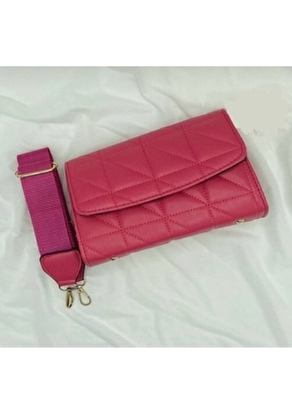 Kadın Fuşya Kapitone Suni Deri Çapraz Omuz Çantası Ayarlanabilir Kolon Askılı Temel Koleksiyon fiyatları