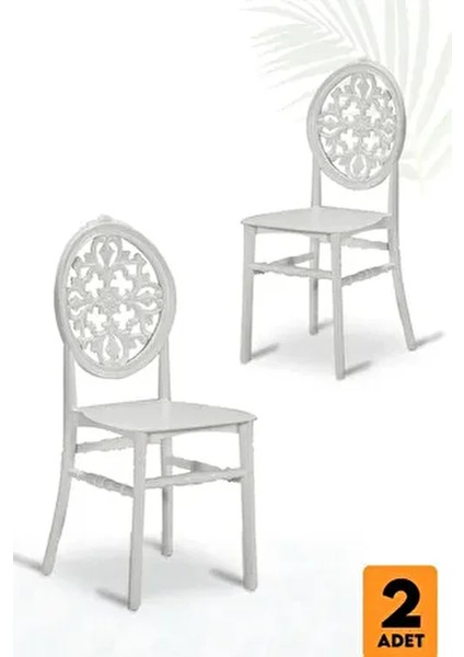 Home Venüs 2 Adet Bahçe Balkon Mutfak Sandalye Beyaz