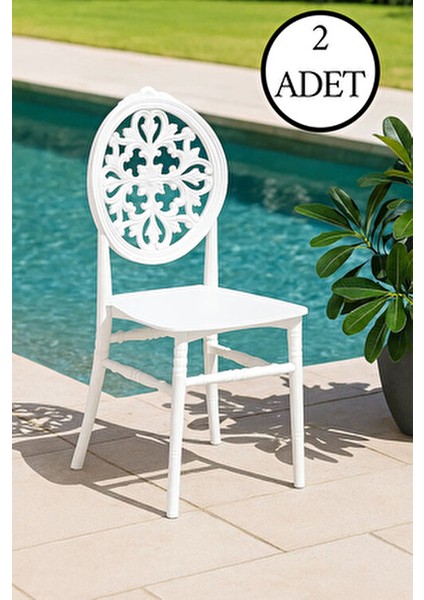 Home Venüs 2 Adet Bahçe Balkon Mutfak Sandalye Beyaz modelleri