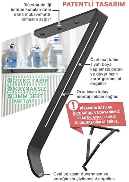 Montajsız Petek Üstü Uçan Raf Dresuar Kalorifer Peteği Rafı Kitaplık 100 x 18 cm Beyaz Oval Kesim fiyatları