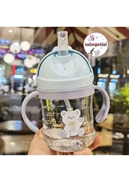 250ML Figürlü Pipeti Suluk Bebek Matara Sevimli Su Şişesi Bebek Pipetli Yatarken Içme Aparatı Var fiyatları