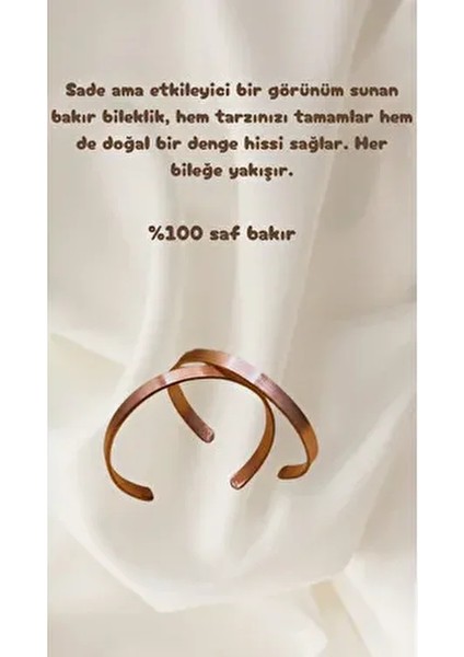 Manyetik Saf Bakır Bileklik -Cilasız Doğal