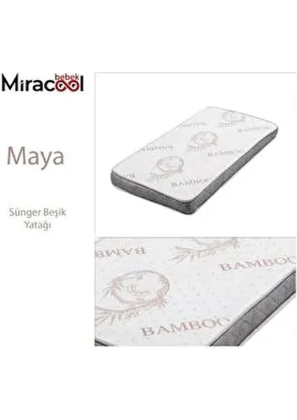 Bambo Maya Beşik Yatağı 70X110CM Bebek Yatak Oyun Parkı Yatak