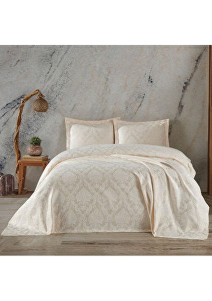 Dora Çift Kişilik Yatak Örtüsü Seti (Krem)