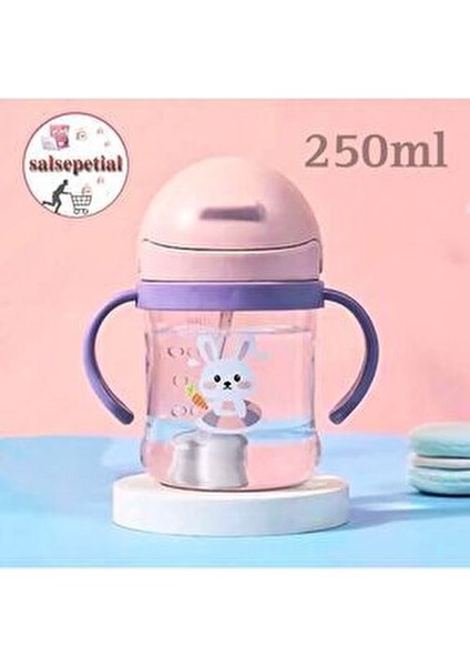 250ML Bebek Matara Figürlü Pipetli Plastik Su Şişesi Renkli ve Eğlenceli
