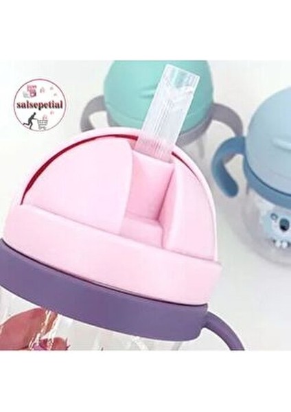 250ML Bebek Matara Figürlü Pipetli Plastik Su Şişesi Renkli ve Eğlenceli indirimleri